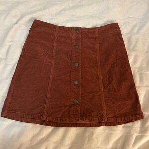 Joie Rust Button-Front Mini Skirt